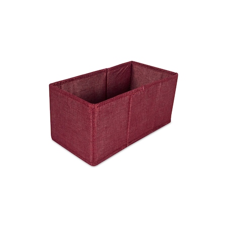 John Louis Home Half Rectangle Fabric Storage Bin, Tweed, Burgandy, 11 in W BIN-HR-T04